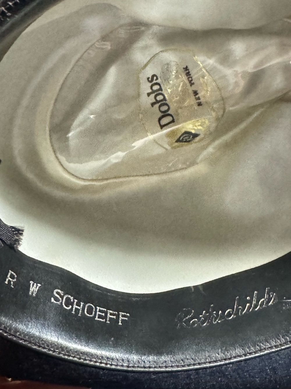 Vintage Dobbs 5th Avenue New York Midnight Blue Fedora Hat Velvet Felt w/Box - Picture 10 of 15